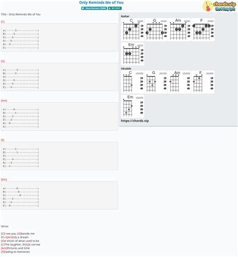 Chord: Only Reminds Me of You - tab, song lyric, sheet, guitar, ukulele ...