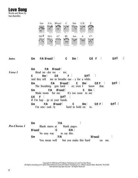 Love Song by Sara Bareilles - Guitar Chords/Lyrics - Guitar Instructor