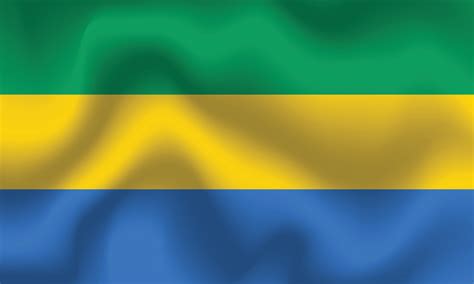 Flat Illustration of Gabon flag. Gabon flag design. Gabon Wave flag ...