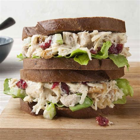 Cranberry-Walnut Chicken Salad Sandwiches Recipe | Taste of Home