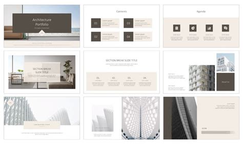 Minimal Architecture Portfolio Free PowerPoint Google Slides Templates ...