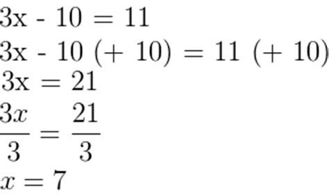 Basic Algebra Equation Examples