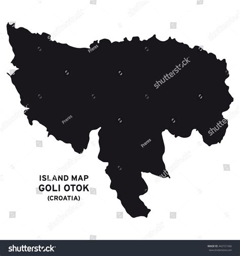 Island Map Goli Otok Croatia Stock Vector (Royalty Free) 442721566 ...