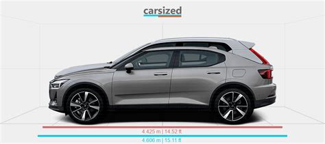 Dimensions: Polestar 2 2020-present vs. Volvo XC40 2017-2022