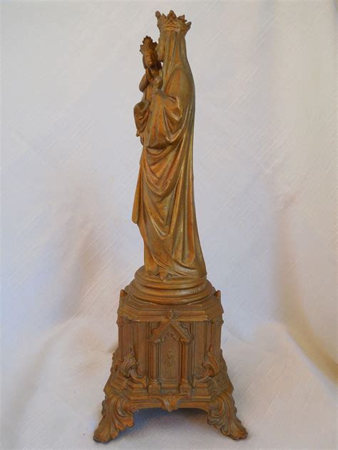 French Metal Statue Of Saint Anne De Beaupre & Virgin Mary, Circa 1920 ...