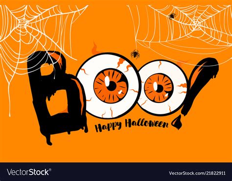 Happy halloween banner background boo lettering Vector Image