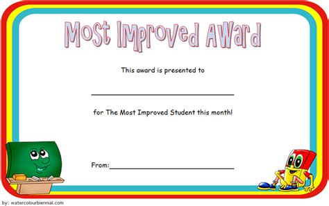 Most Improved Student Certificate: 10+ Template Designs FREE – Fresh ...