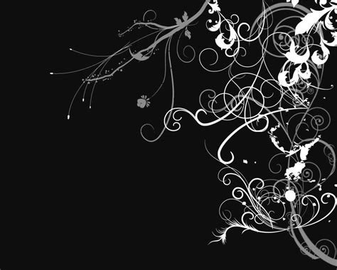 Black And White Swirl 2 Wallpapers Desktop | Floral background, Cool ...