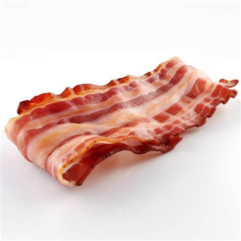 Premium AI Image | Ultra Realistic 4k Bacon On White Background 8k Hd