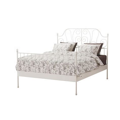 Ikea Leirvik Full Size Bed Frame with Sultan Luroy Slatted Base - AptDeco