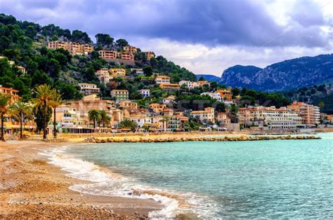 Port de Soller sand beach, Mallorca, Spain - GlobePhotos - royalty free ...