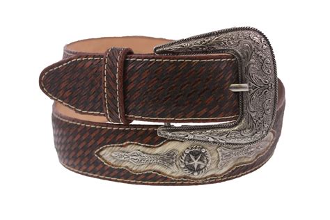 Men Western Cowboy Belt Ranger Concho Genuine Leather Rodeo Silver ...