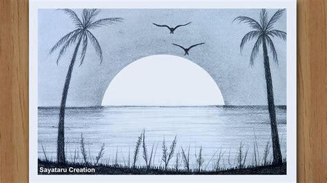 How To Draw A Sunrise Pencil