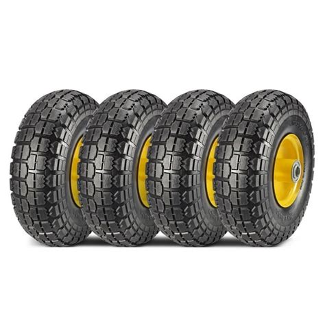 MaxAuto 4-Pack 10 Inch Solid Rubber Tyre Wheels Garden Wagon Cart ...