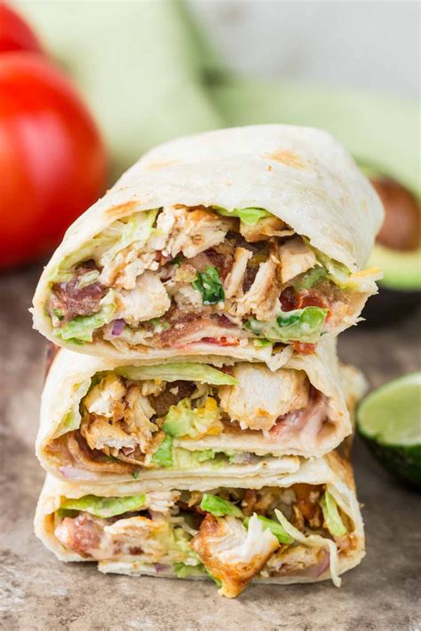 Simple buffalo chicken wraps recipe made chicken, lettuce, bacon and ...