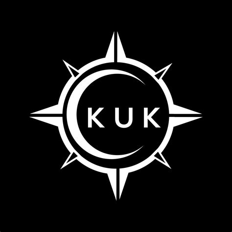 KUK abstract technology circle setting logo design on black background ...