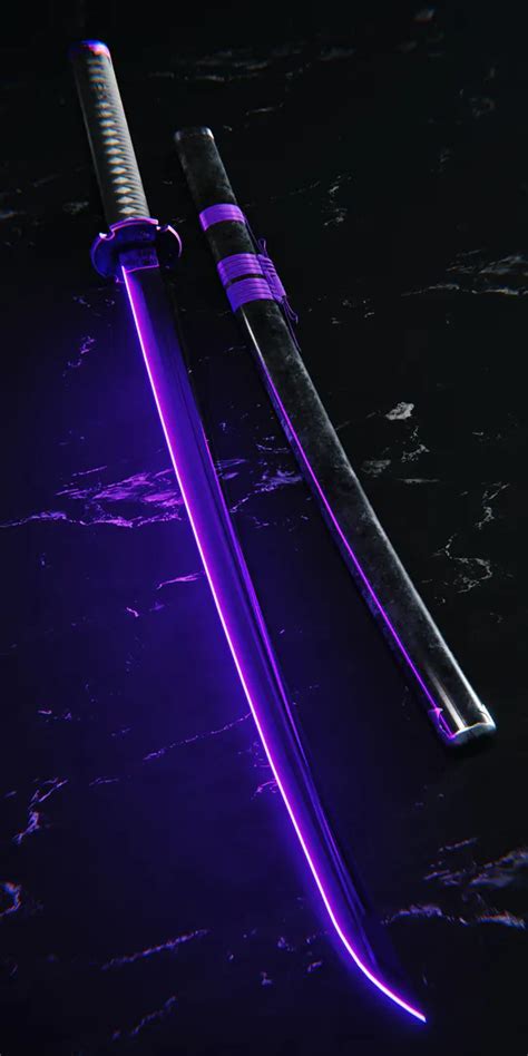 Katana, Sword, Weapon, Neon (4320x7680) - Desktop & Mobile Wallpaper