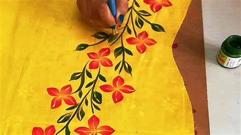 Flower Fabric Painting Designs For Sarees - Home Alqu