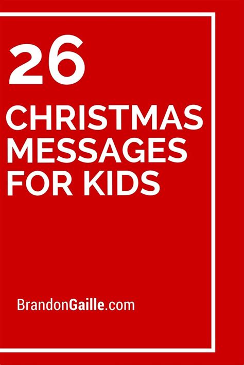 26 Christmas Messages for Kids