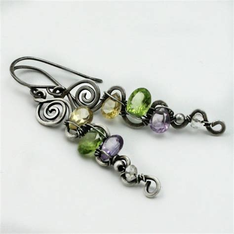 Handmade gemstone earrings 925 sterling by HeavenToEarthJewelry