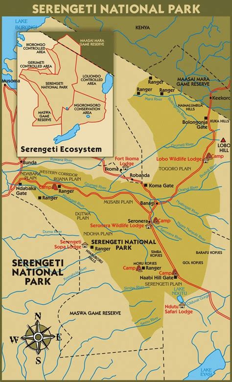 Serengeti National Park Map - Tupper Lake Ny Map