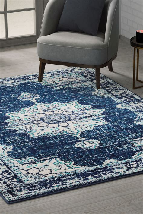 Space Contemporary Rug | Blue Rug | Free Shipping