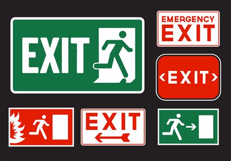 Emergency Exit Signs - Download Free Vector Art, Stock Graphics & Images