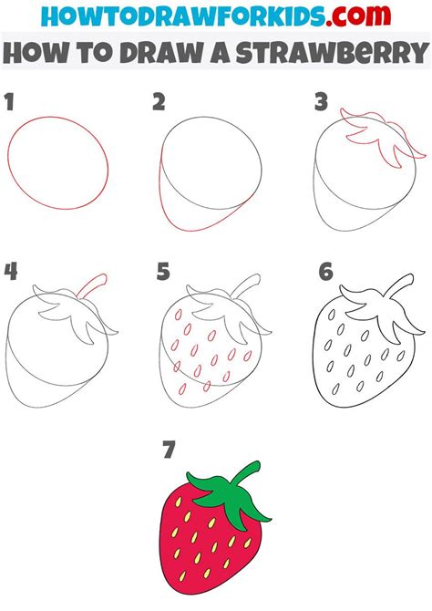 How to Draw a Strawberry - Easy Drawing Tutorial For Kids | Easy ...