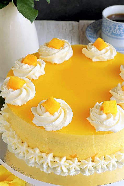 Delicious Mango Cake with Mirror Top - Foxy Folksy