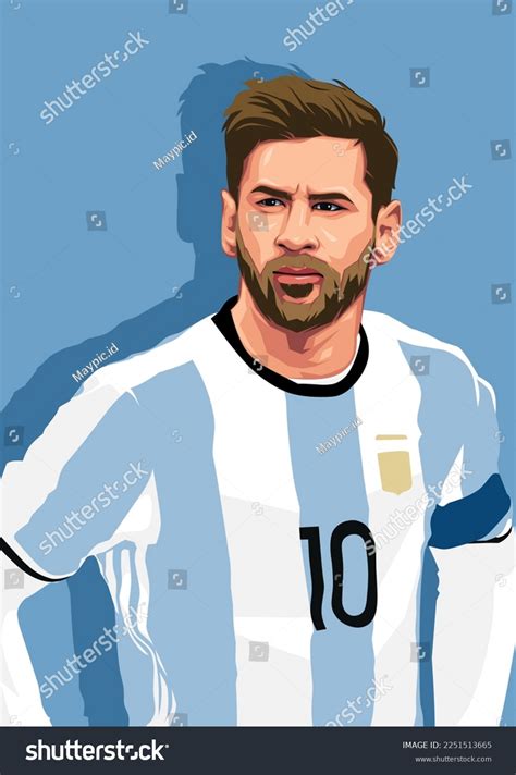 Illustration Lionel Messi Argentina National Team Stock Illustration ...