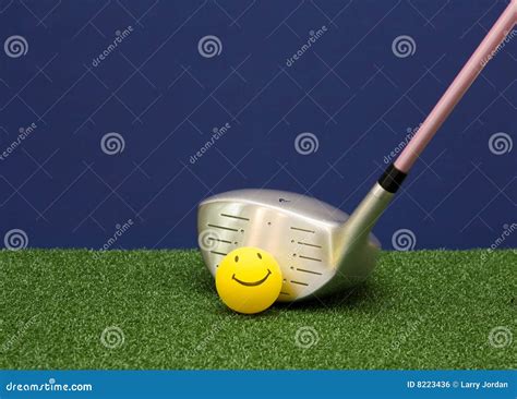 Golf Driver And Happy Face Ball Royalty Free Stock Image - Image: 8223436