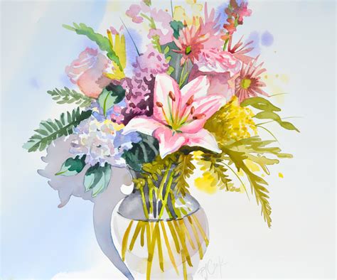 Watercolor Paintings Of Flowers In Vases at PaintingValley.com ...