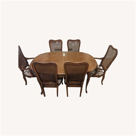 Wooden Dining Table with Chairs - AptDeco