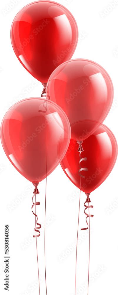 Red Party Balloons Graphic Stock Illustration | Adobe Stock