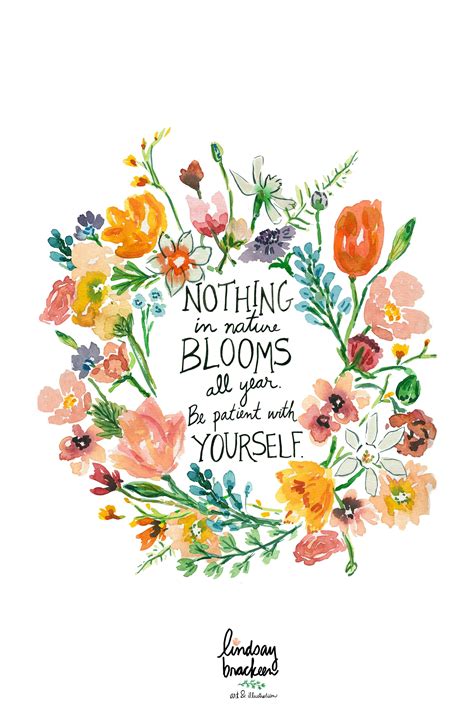 Floral Flowers Quote Art Print Watercolor Wreath Illustration ...