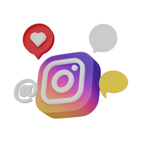 3D render instagram logo isolated on transparent background. social ...