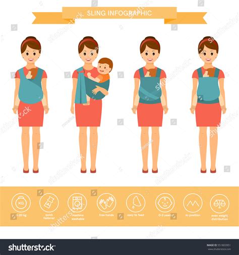 Slings Four Types Baby Carriers Slings Stock Vector (Royalty Free ...