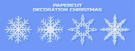 Christmas decorations. paper cut style snowflake set 13226262 Vector ...