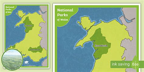 National Parks of Wales: Map (teacher made) - Twinkl