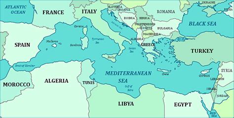 Mediterranean Sea Map - Free Printable Maps