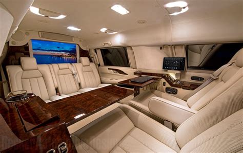 Custom Stretched Cadillac Escalade EVS Offers Private Jet-Like Interior ...