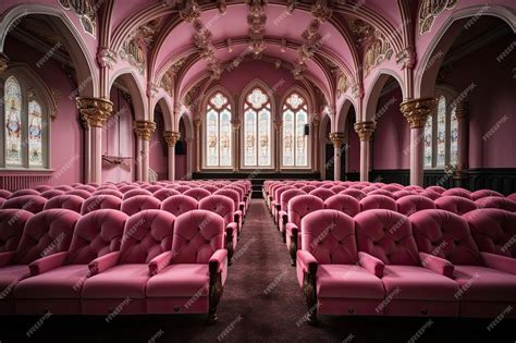 Premium AI Image | Pink movie theater with pink background and pink chairs