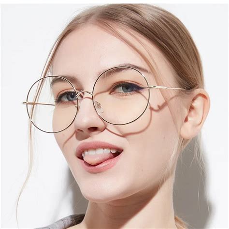 XojoX Oversized Round Glasses Frame Women Men Fashion Transparent ...