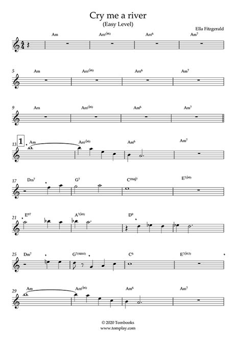 Cry Me a River (Nível Fácil) (Ella Fitzgerald) Partitura para Flauta