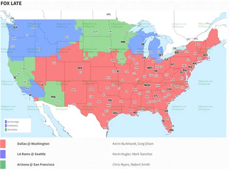 NFL TV Coverage Map Week 18 - Sports Illustrated Arizona Cardinals News ...