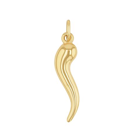 14K Gold Italian Horn Charm – Baby Gold