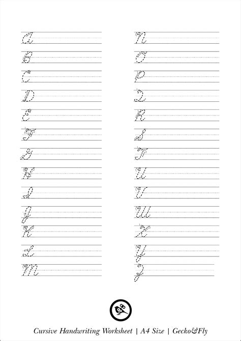 5 Printable Cursive Handwriting Worksheets For Beautiful Penmanship