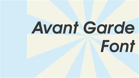 Avant Garde Font Free Download