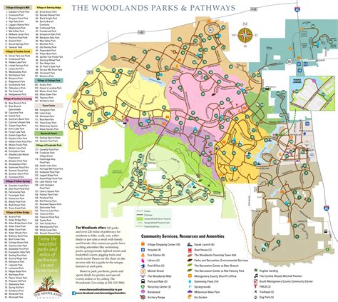 The Woodlands Parks And Pathways Map - Ontheworldmap.com