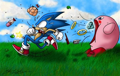 Kirby and Sonic - Kirby Fan Art (10826190) - Fanpop